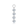 925 Sterling Silver Four CZ Linear Dangle Charm 90100059