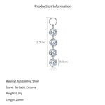 925 Sterling Silver Four CZ Linear Dangle Charm 90100059