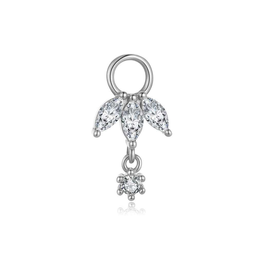 925 Sterling Silver Marquise CZ Eye Dangle Charm 90100060