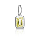 925 Sterling Silver Rectangular Birthstone CZ Charm Pendant 90200095