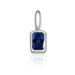925 Sterling Silver Rectangular Birthstone CZ Charm Pendant 90200095
