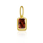 925 Sterling Silver Rectangular Birthstone CZ Charm Pendant 90200094