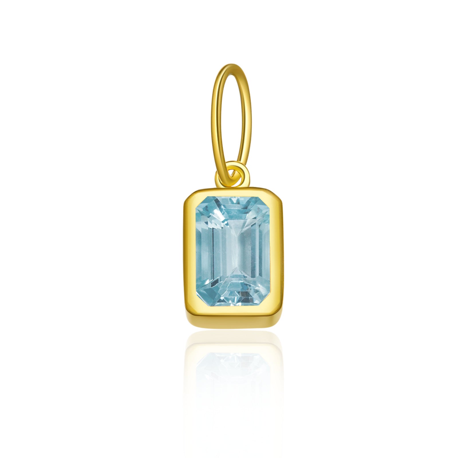 925 Sterling Silver Rectangular Birthstone CZ Charm Pendant 90200094