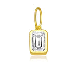 925 Sterling Silver Rectangular Birthstone CZ Charm Pendant 90200094
