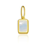 925 Sterling Silver Rectangular Birthstone CZ Charm Pendant 90200094