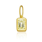 925 Sterling Silver Rectangular Birthstone CZ Charm Pendant 90200094