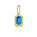 925 Sterling Silver Rectangular Birthstone CZ Charm Pendant 90200094