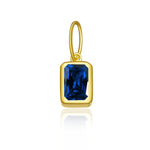 925 Sterling Silver Rectangular Birthstone CZ Charm Pendant 90200094