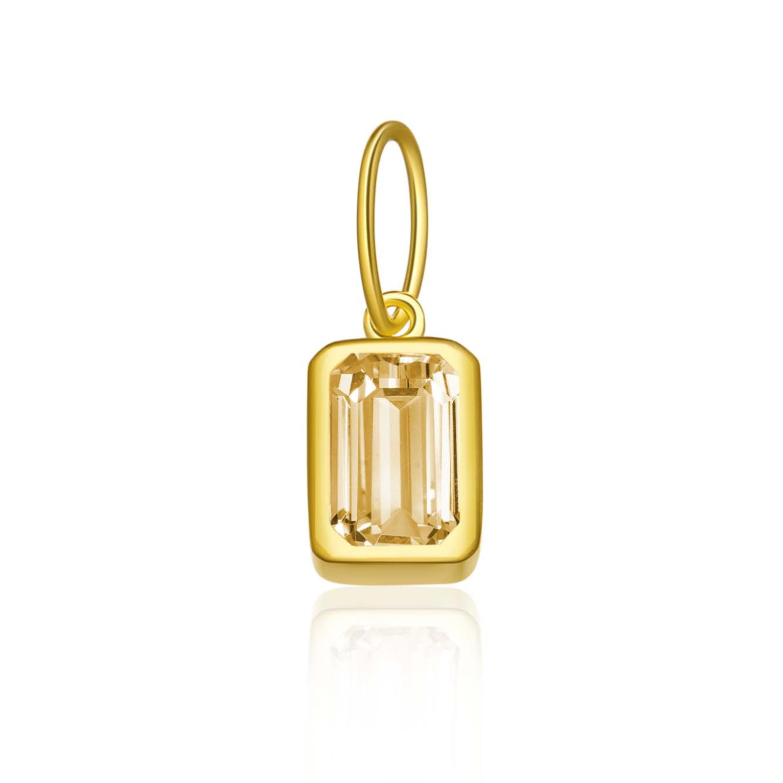 925 Sterling Silver Rectangular Birthstone CZ Charm Pendant 90200094