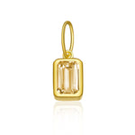 925 Sterling Silver Rectangular Birthstone CZ Charm Pendant 90200094