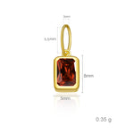 925 Sterling Silver Rectangular Birthstone CZ Charm Pendant 90200094