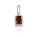925 Sterling Silver Rectangular Birthstone CZ Charm Pendant 90200095