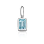 925 Sterling Silver Rectangular Birthstone CZ Charm Pendant 90200095