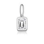 925 Sterling Silver Rectangular Birthstone CZ Charm Pendant 90200095