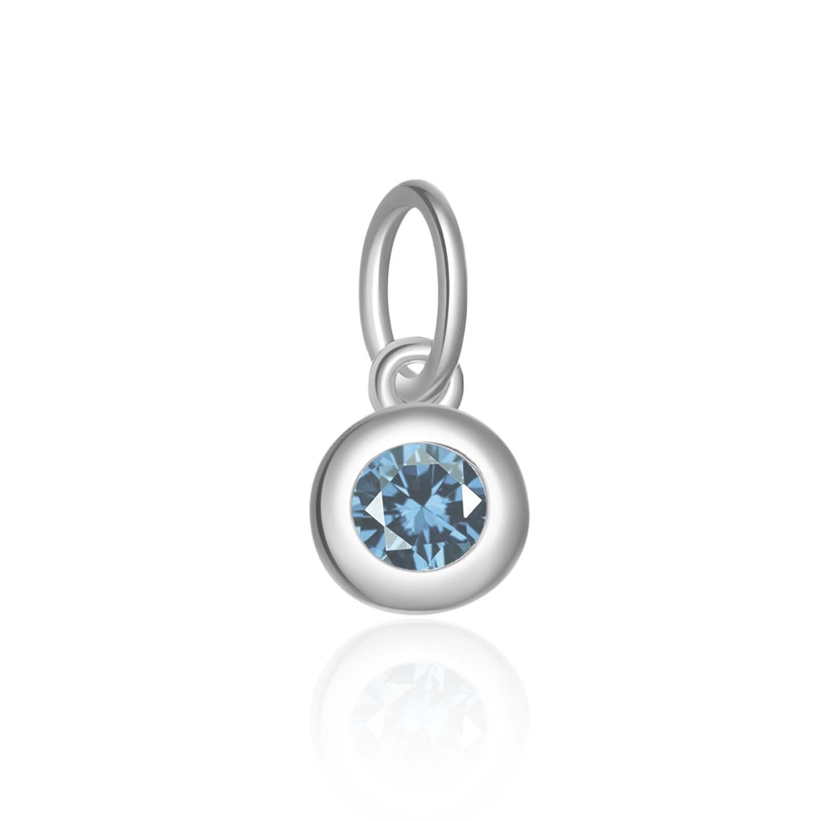 925 Sterling Silver Round Birthstone CZ Charm Pendant 90200097