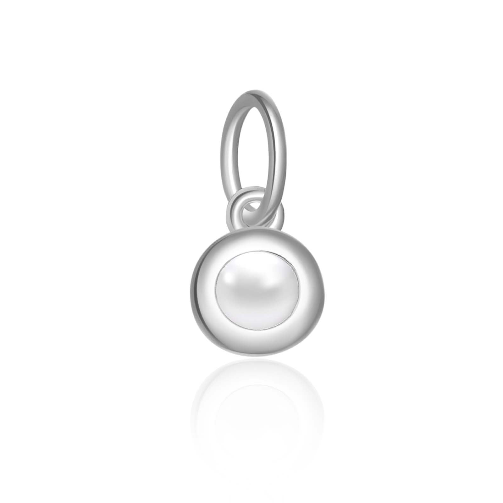 925 Sterling Silver Round Birthstone CZ Charm Pendant 90200097