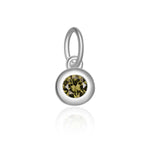 925 Sterling Silver Round Birthstone CZ Charm Pendant 90200097