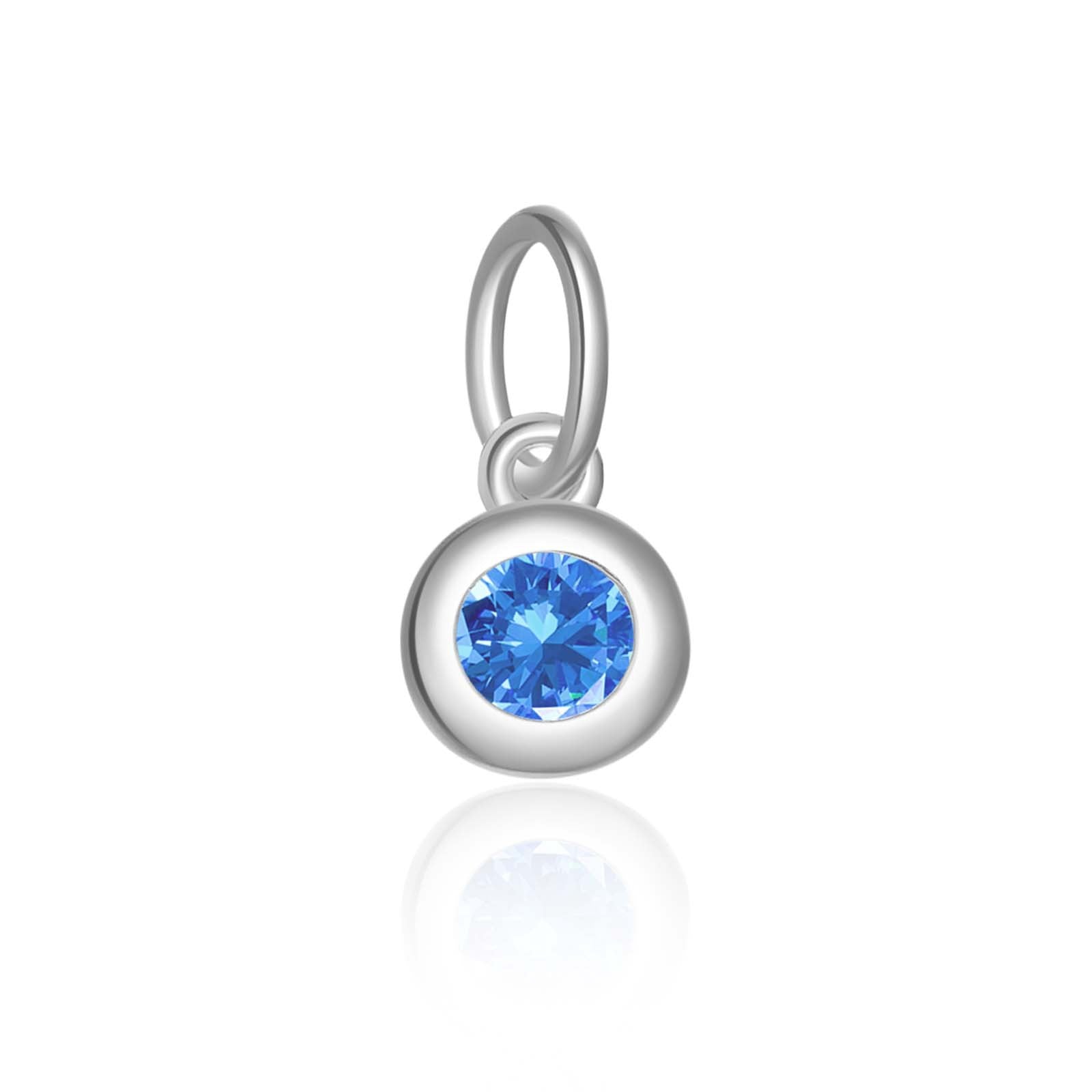 925 Sterling Silver Round Birthstone CZ Charm Pendant 90200097