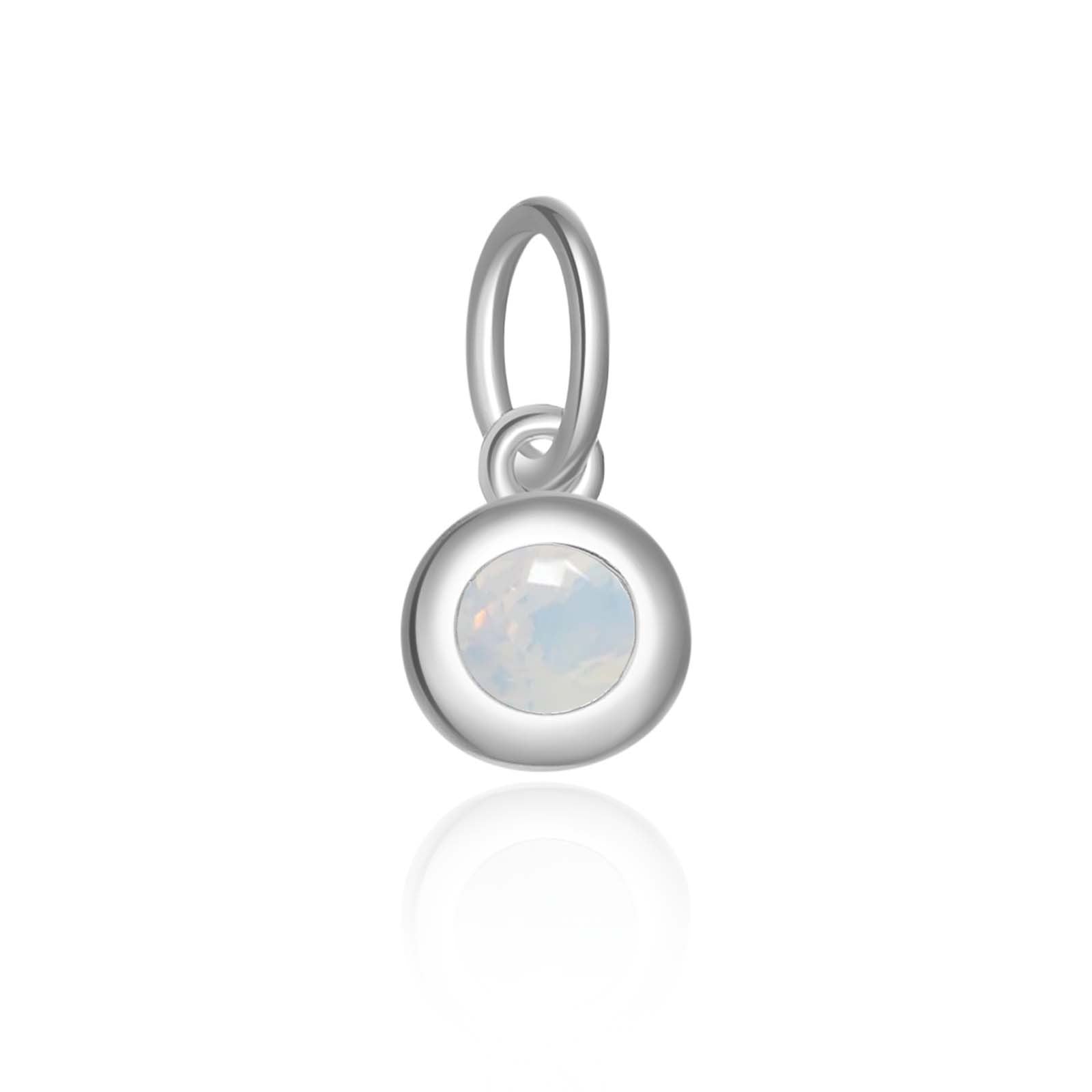 925 Sterling Silver Round Birthstone CZ Charm Pendant 90200097