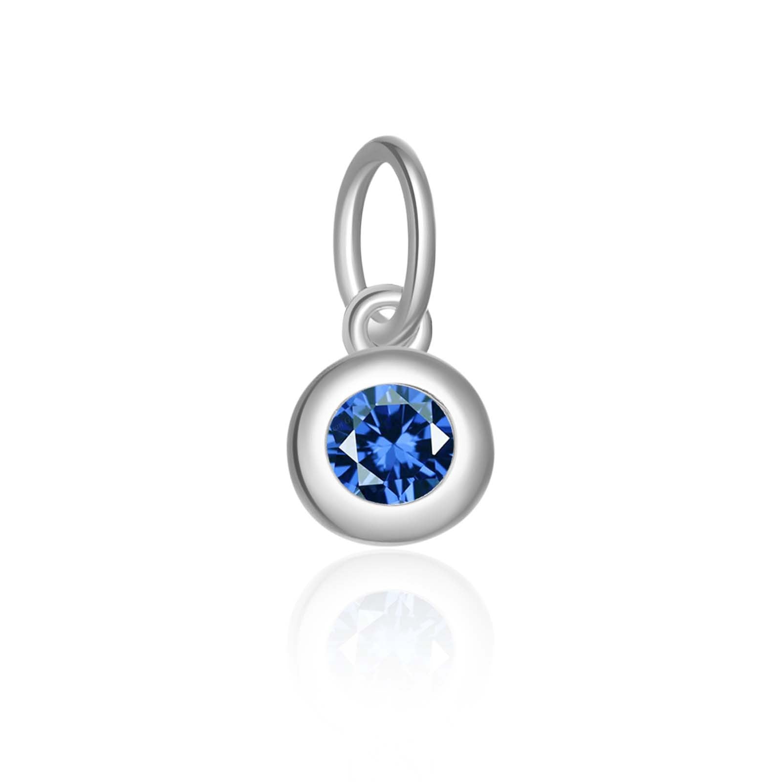 925 Sterling Silver Round Birthstone CZ Charm Pendant 90200097