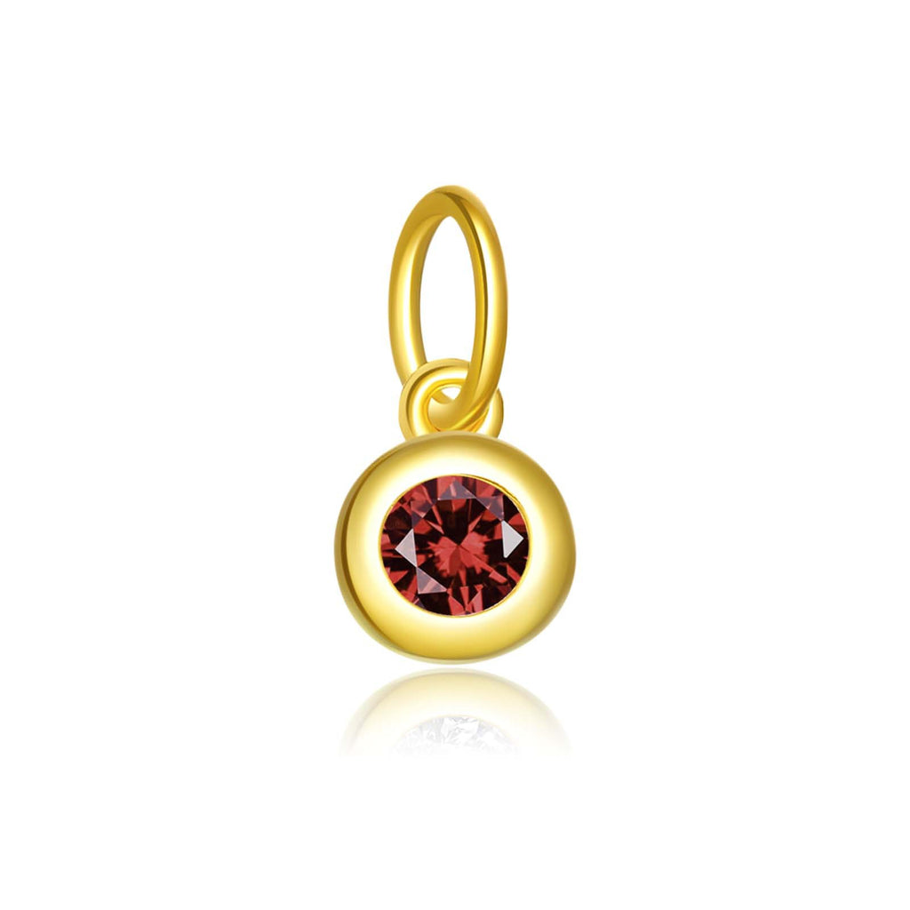 925 Sterling Silver Round Birthstone CZ Charm Pendant 90200096