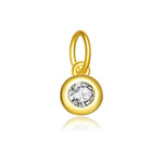925 Sterling Silver Round Birthstone CZ Charm Pendant 90200096