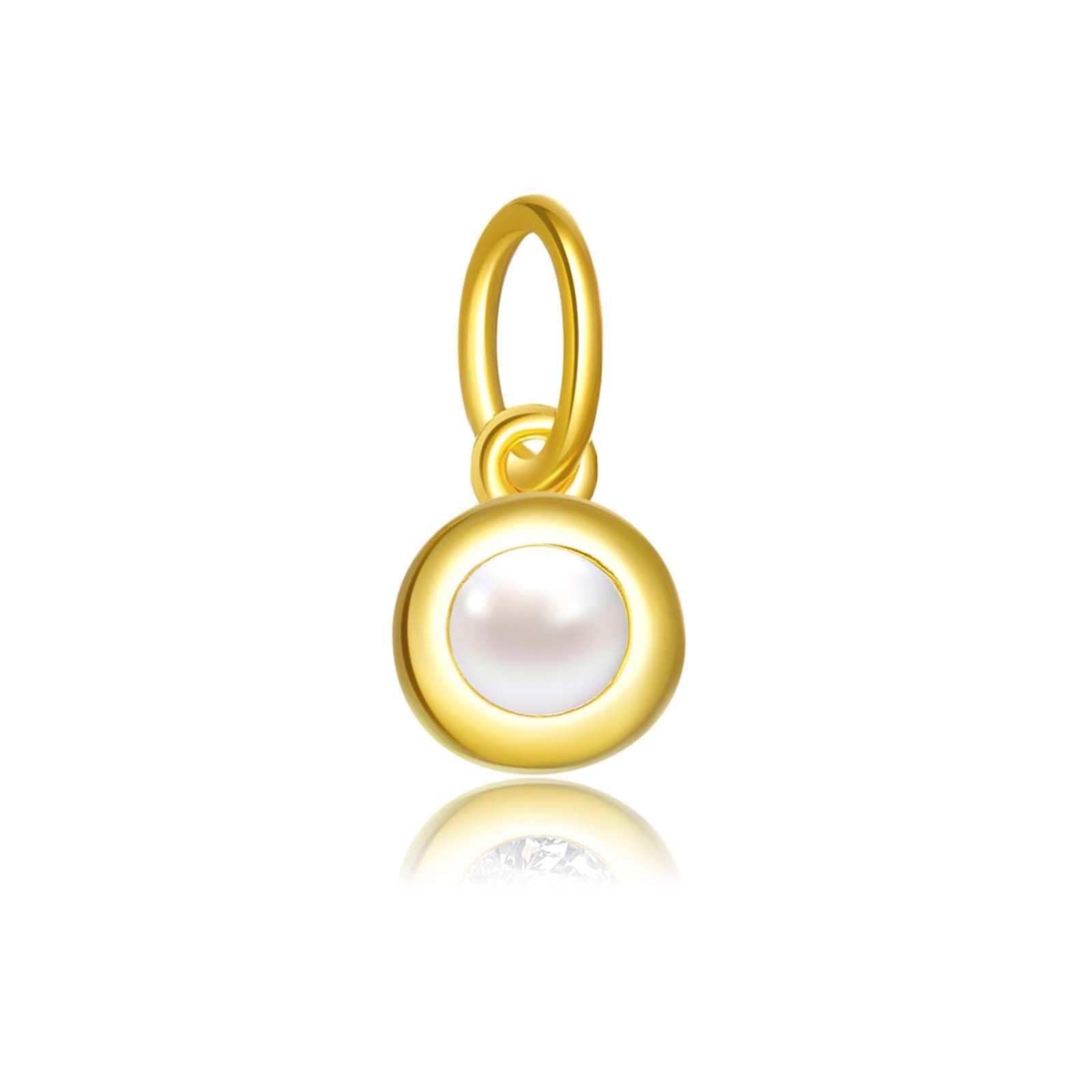 925 Sterling Silver Round Birthstone CZ Charm Pendant 90200096