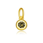 925 Sterling Silver Round Birthstone CZ Charm Pendant 90200096