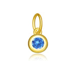 925 Sterling Silver Round Birthstone CZ Charm Pendant 90200096
