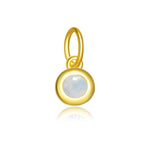 925 Sterling Silver Round Birthstone CZ Charm Pendant 90200096