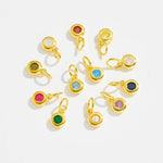 925 Sterling Silver Round Birthstone CZ Charm Pendant 90200096