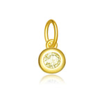 925 Sterling Silver Round Birthstone CZ Charm Pendant 90200096