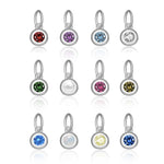 925 Sterling Silver Round Birthstone CZ Charm Pendant 90200097