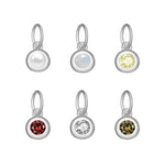 925 Sterling Silver Round Birthstone CZ Charm Pendant 90200097