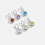 925 Sterling Silver Round Birthstone CZ Charm Pendant 90200097