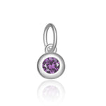 925 Sterling Silver Round Birthstone CZ Charm Pendant 90200097