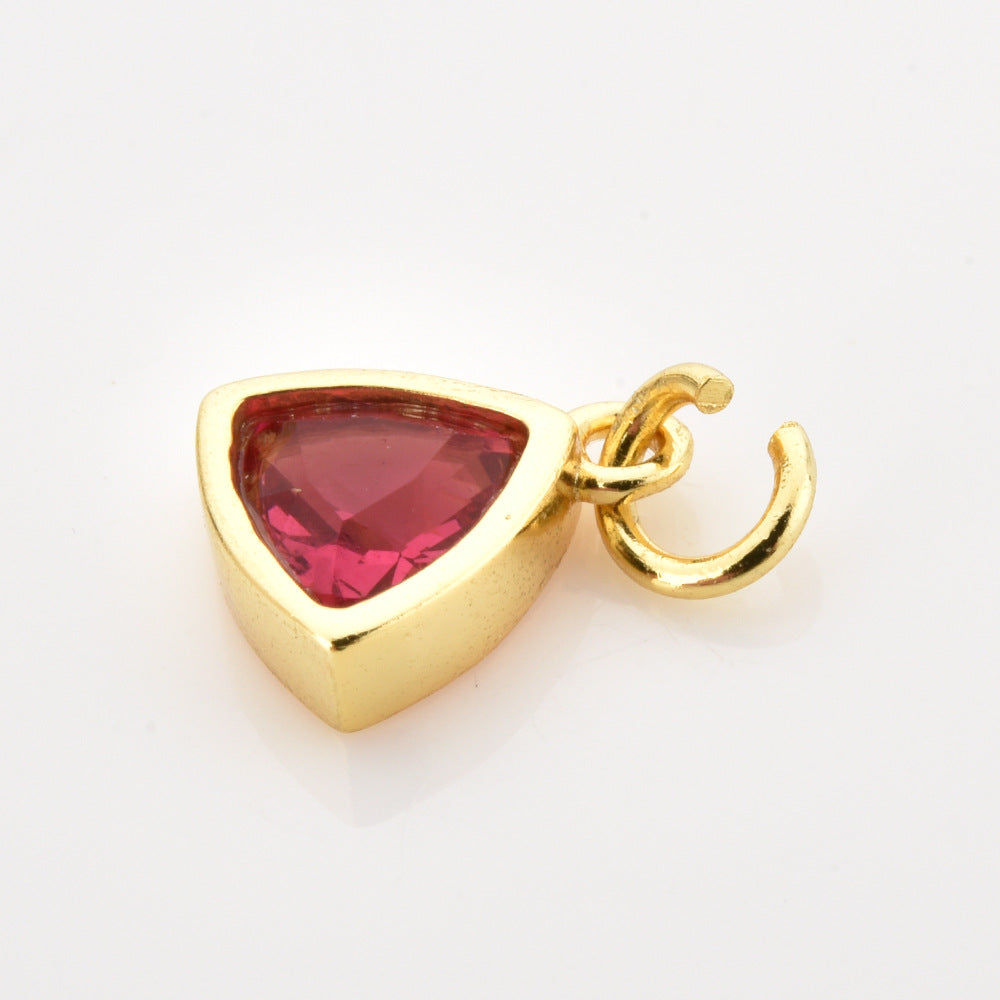 925 Sterling Silver Triangle Birthstone CZ Charm Pendant 90200098
