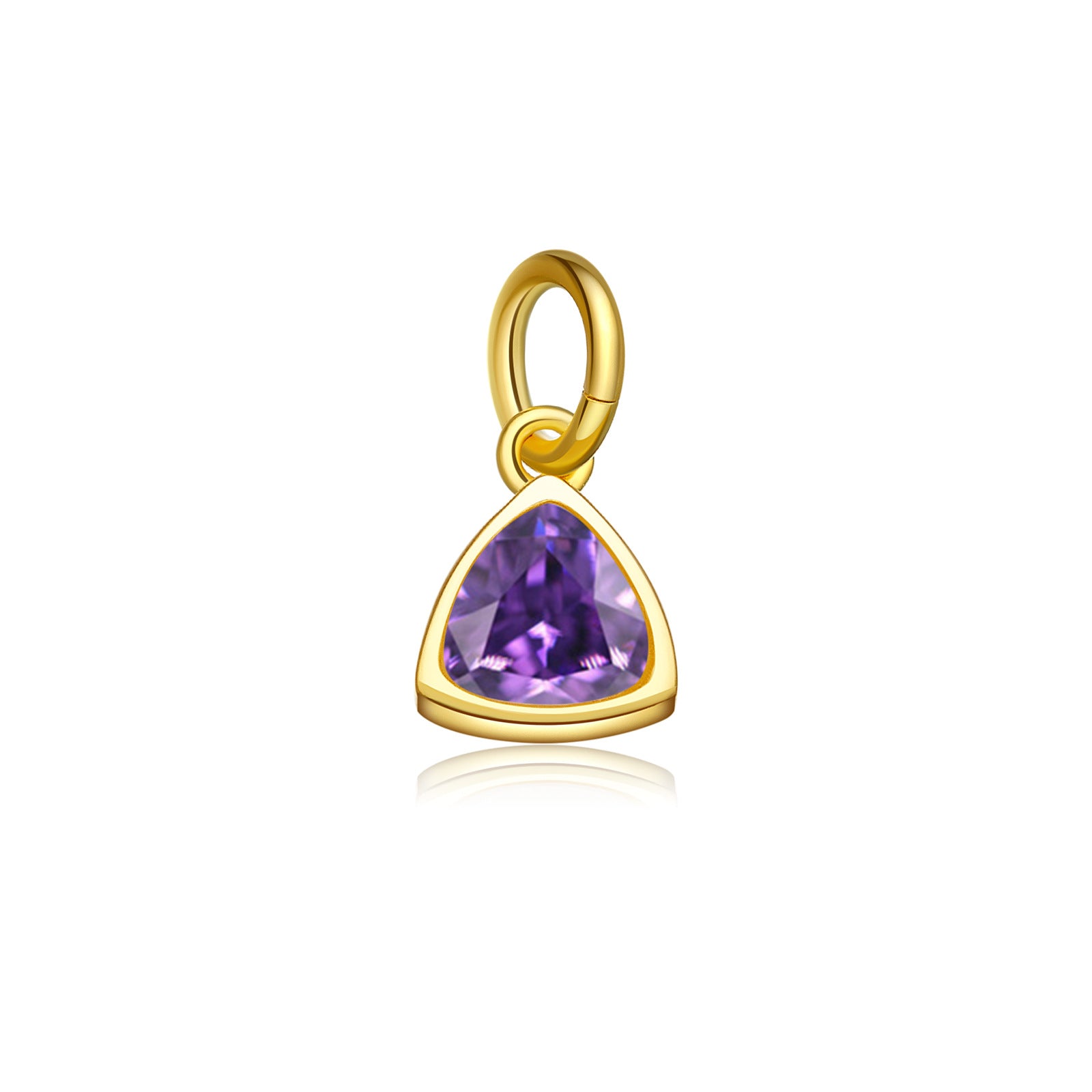 925 Sterling Silver Triangle Birthstone CZ Charm Pendant 90200098
