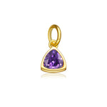 925 Sterling Silver Triangle Birthstone CZ Charm Pendant 90200098