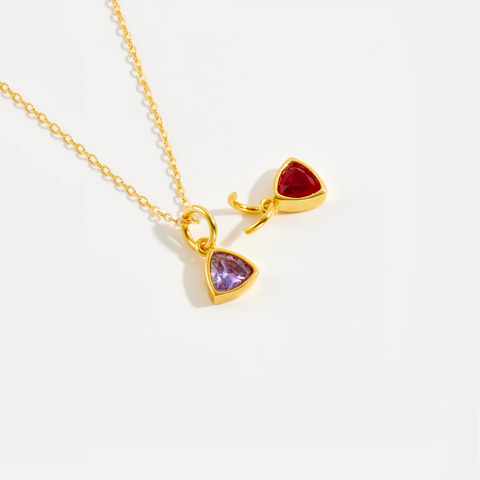 925 Sterling Silver Triangle Birthstone CZ Charm Pendant 90200098