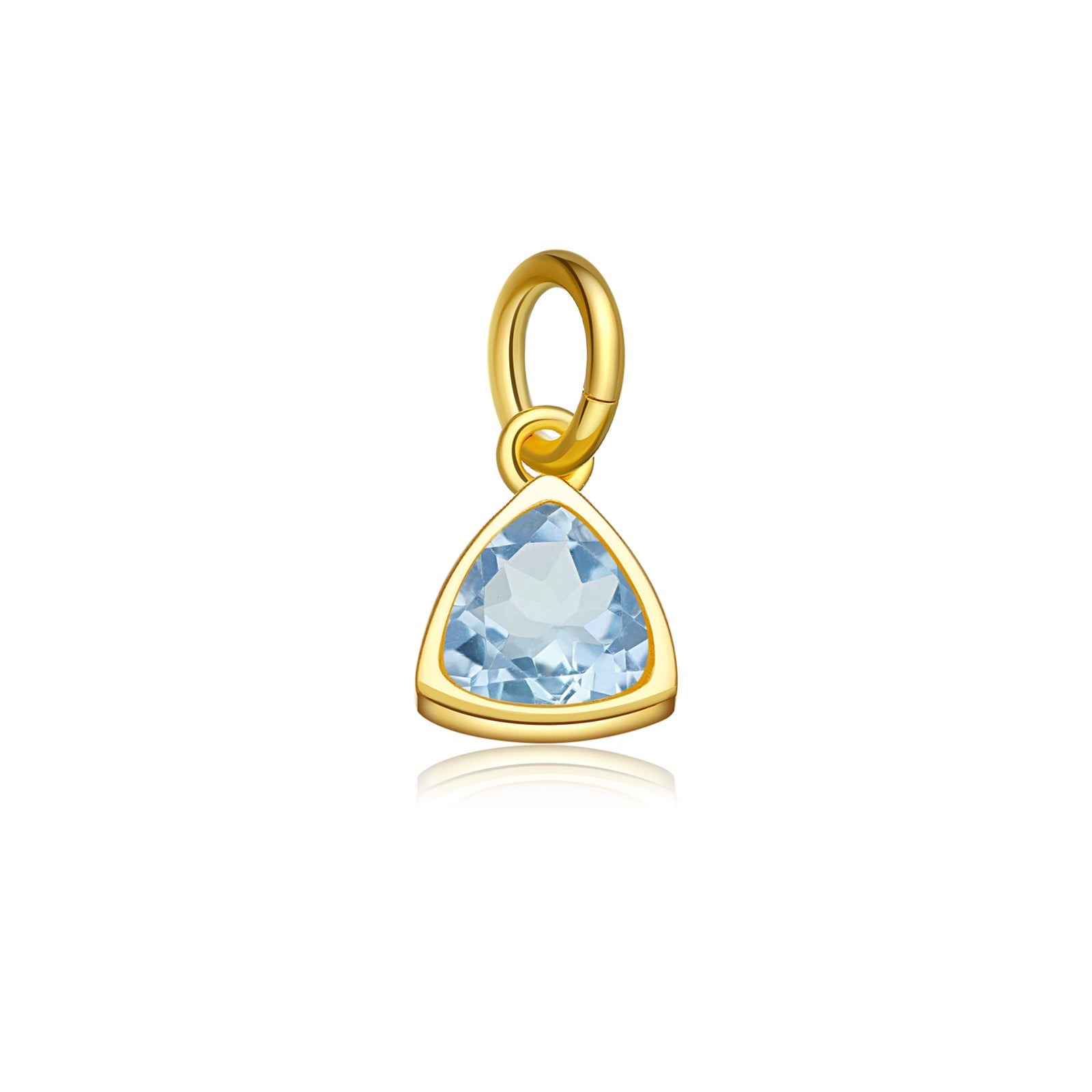 925 Sterling Silver Triangle Birthstone CZ Charm Pendant 90200098