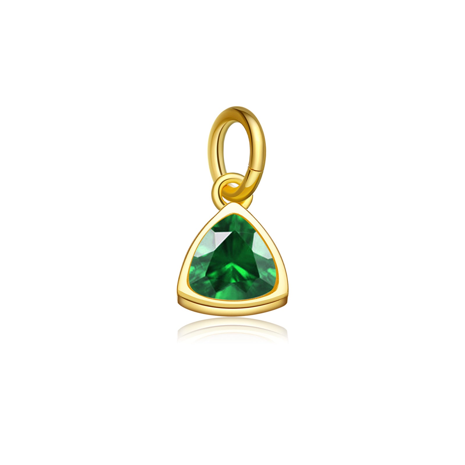 925 Sterling Silver Triangle Birthstone CZ Charm Pendant 90200098