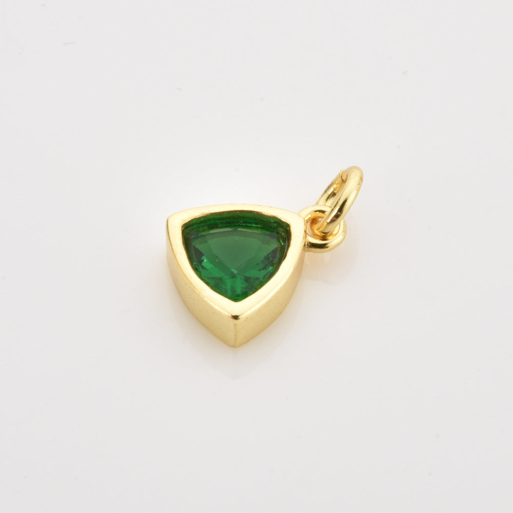 925 Sterling Silver Triangle Birthstone CZ Charm Pendant 90200098