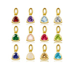 925 Sterling Silver Triangle Birthstone CZ Charm Pendant 90200098