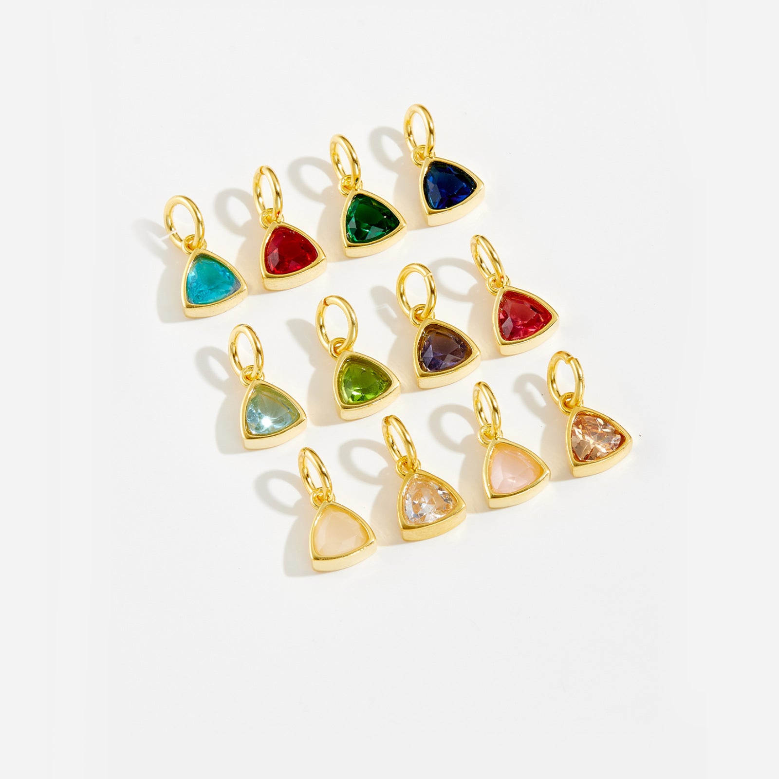 925 Sterling Silver Triangle Birthstone CZ Charm Pendant 90200098