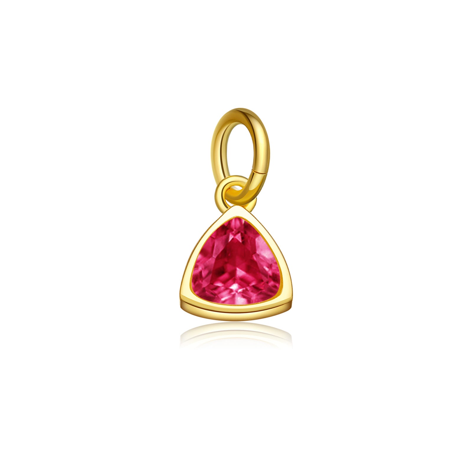 925 Sterling Silver Triangle Birthstone CZ Charm Pendant 90200098