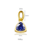 925 Sterling Silver Triangle Birthstone CZ Charm Pendant 90200098