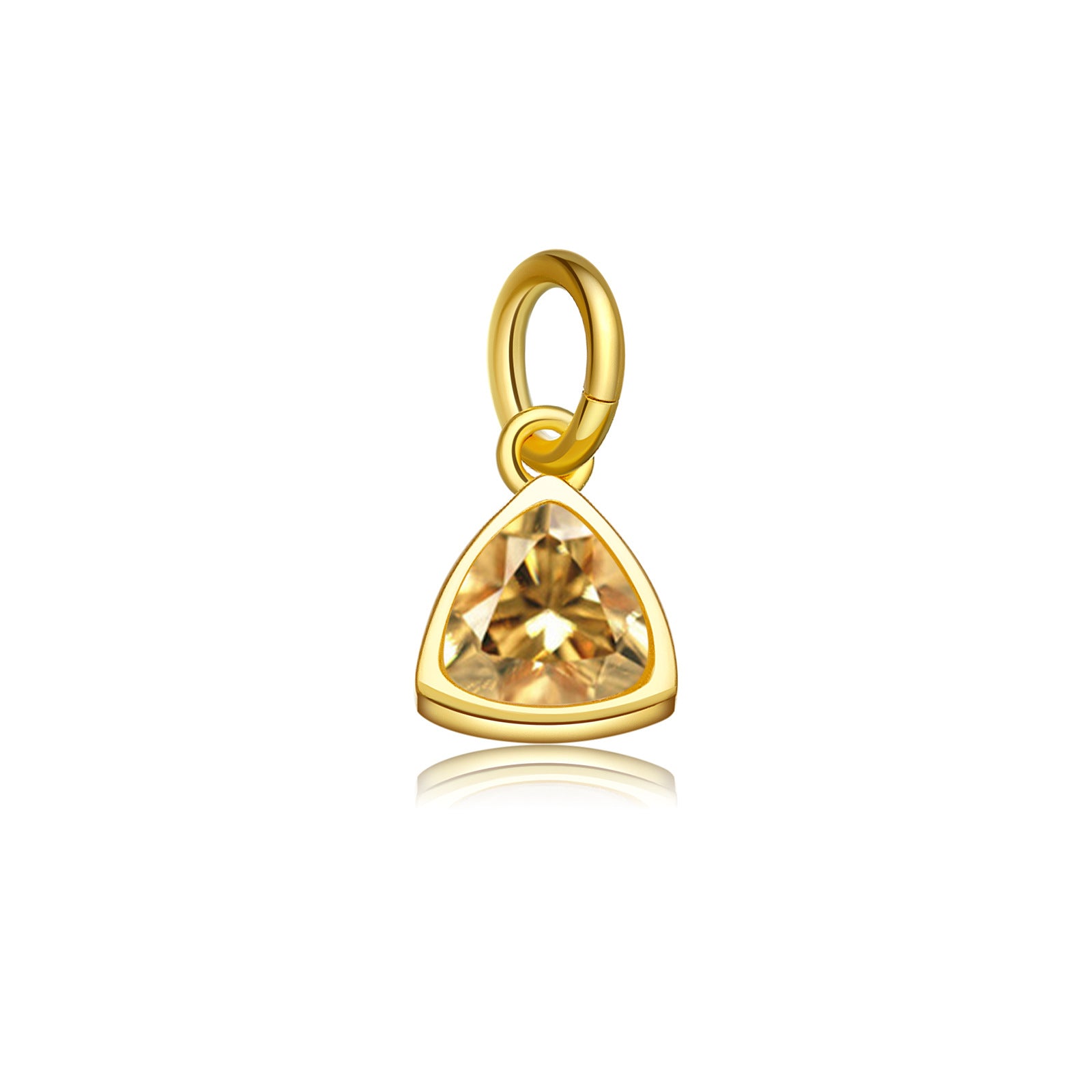 925 Sterling Silver Triangle Birthstone CZ Charm Pendant 90200098