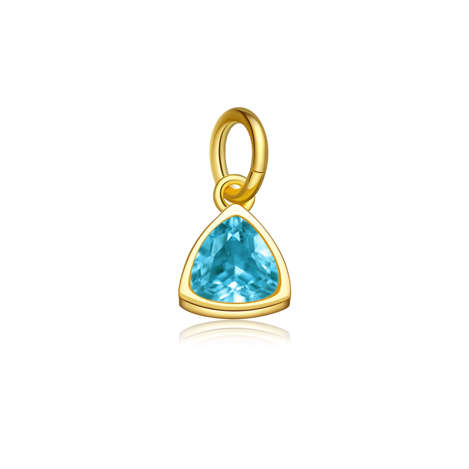 925 Sterling Silver Triangle Birthstone CZ Charm Pendant 90200098