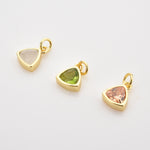 925 Sterling Silver Triangle Birthstone CZ Charm Pendant 90200098
